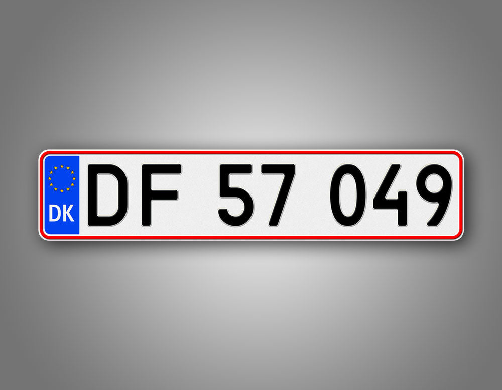 Personalized Denmark European Style License Plate