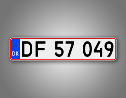 Personalized Denmark European Style License Plate