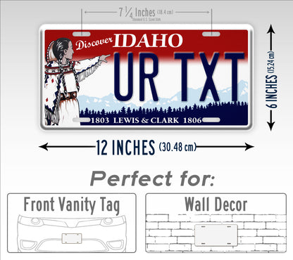 Custom Idaho Lewis And Clark Discover 1803 1806 Personalized License Plate