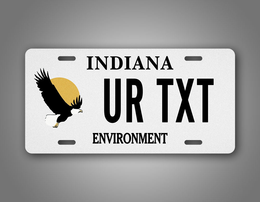 Custom Indiana Environment Bald Eagle Personalize License Plate