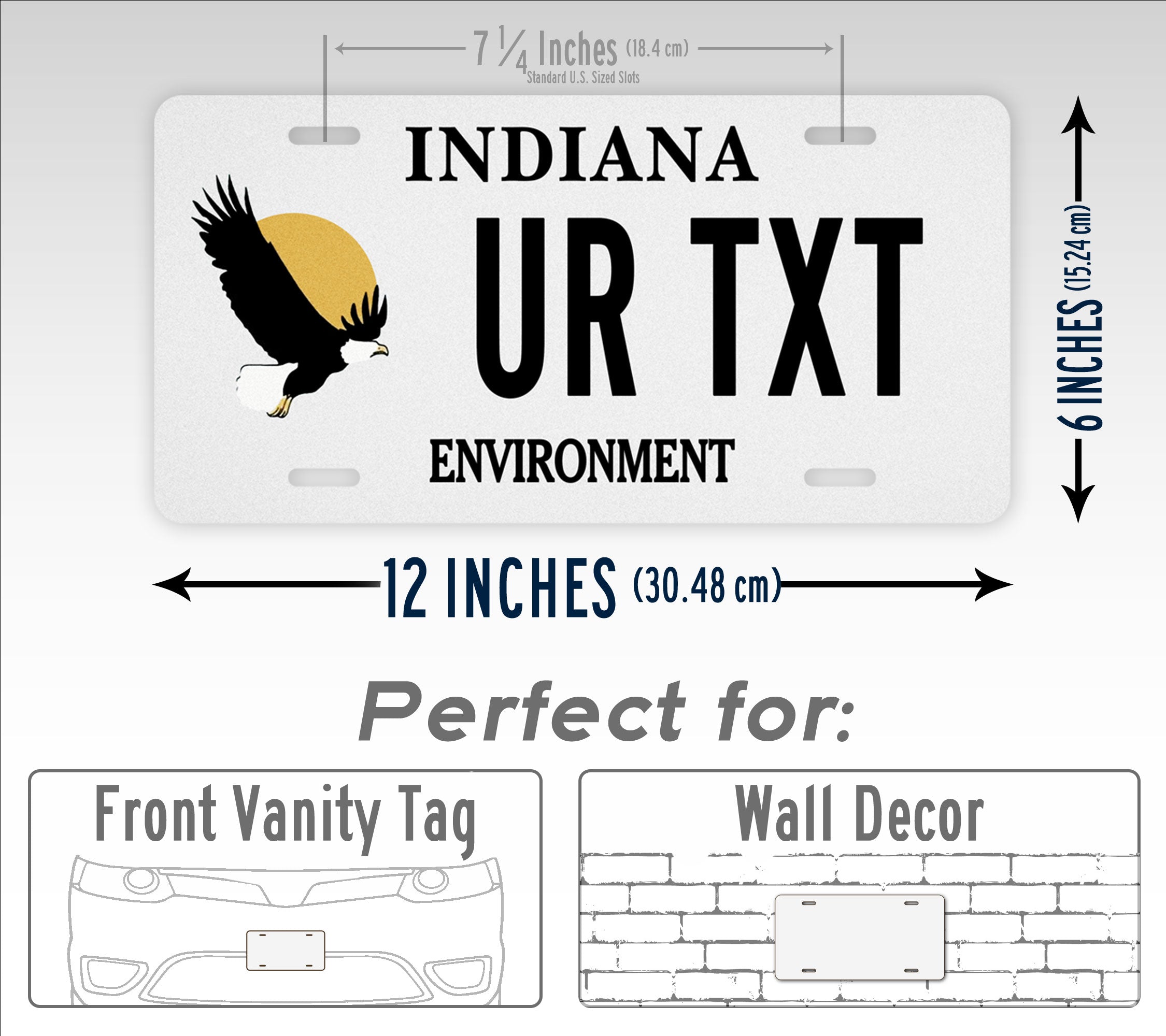 Custom Indiana Environment Bald Eagle Personalize License Plate