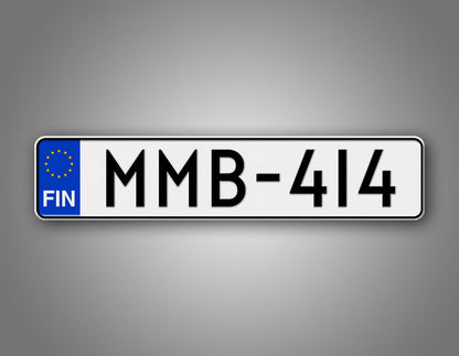 Personalized Finland European Style License Plate