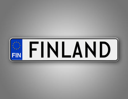 Personalized Finland European Style License Plate