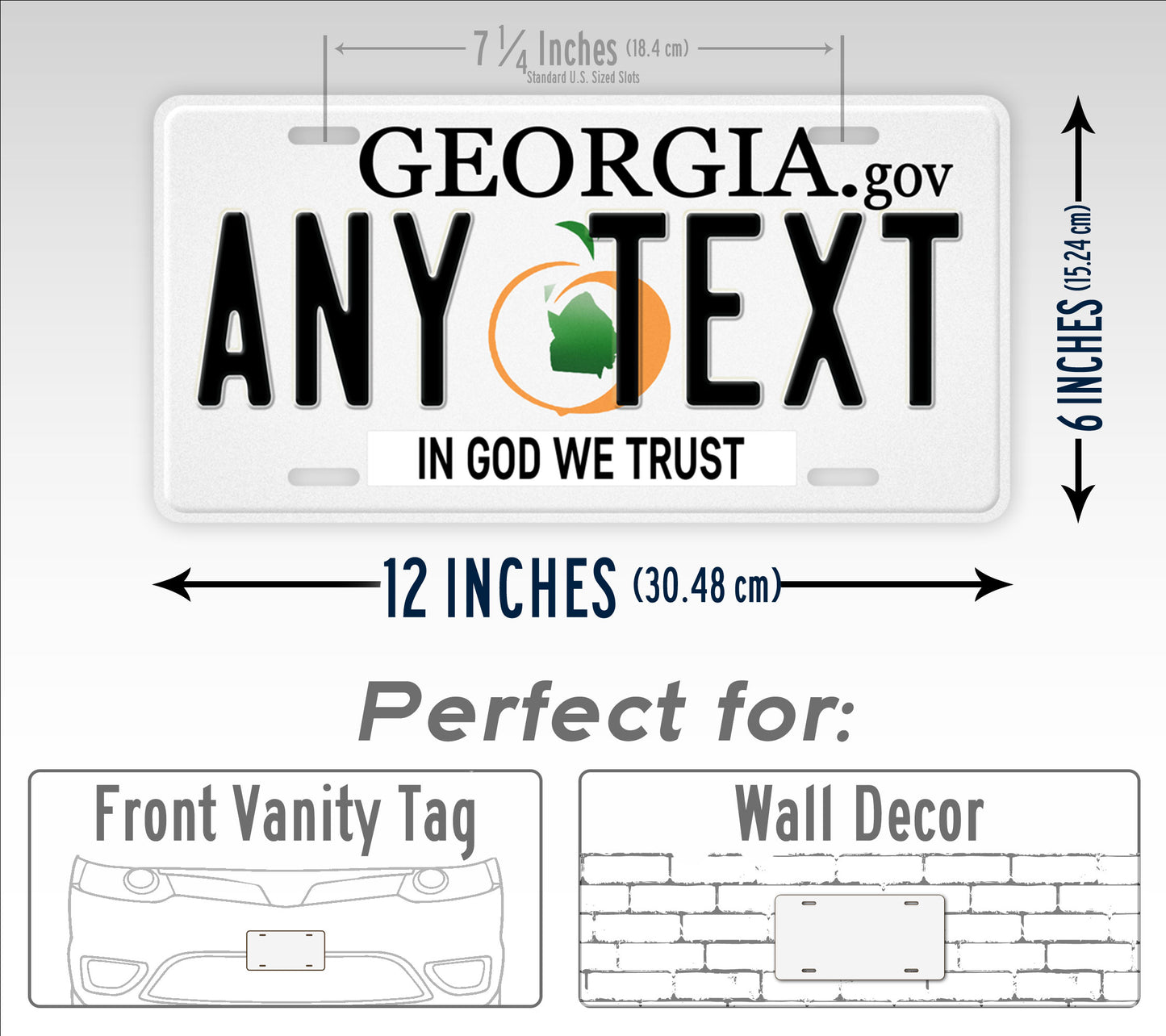 Personalized 2007-2012 Georgia State Custom License Plate