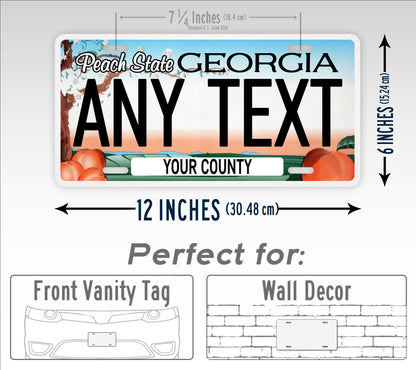 Personalized Georgia State "Peach State" License Plate