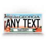 Personalized Georgia State "Peach State" License Plate