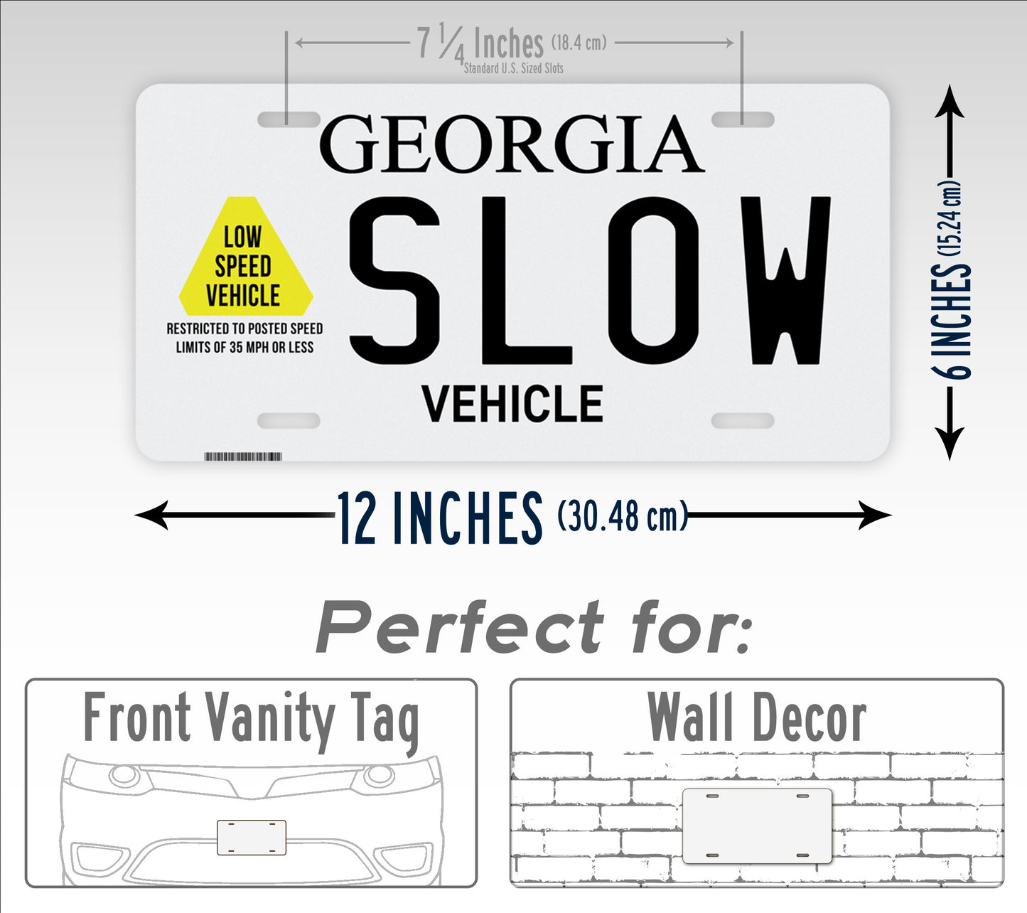 Custom Georgia "Slow Vehicle" License Plate