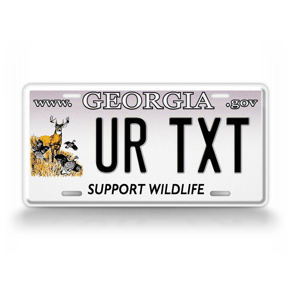 Personalized Georgia State "Support Wildlife" License Plate