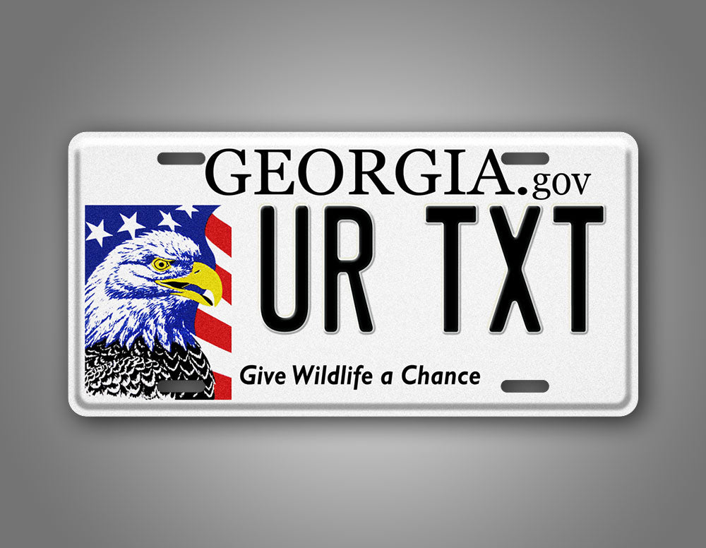 Custom Georgia Give Wildlife A Chance Personalized License Plate