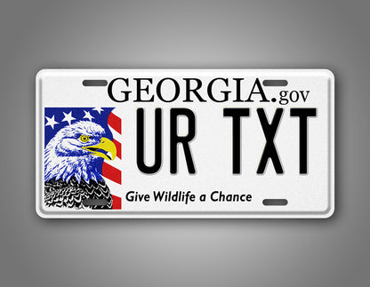 Custom Georgia Give Wildlife A Chance Personalized License Plate