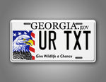 Custom Georgia Give Wildlife A Chance Personalized License Plate