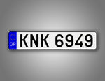 Personalized Greece European Style License Plate