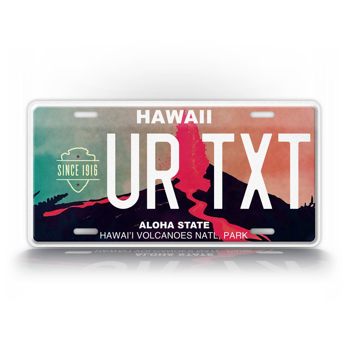Custom Hawaii Valcano Personalized License Plate