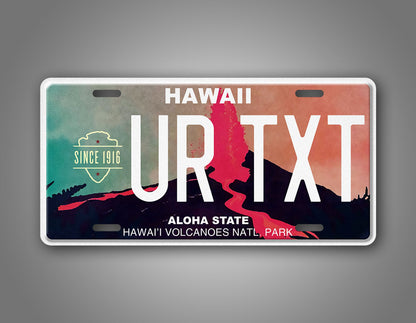 Custom Hawaii Valcano Personalized License Plate