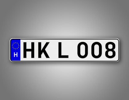 Personalized Hungary European Style License Plate