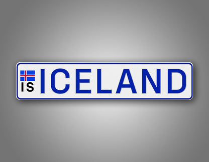 Personalized Iceland European Style License Plate