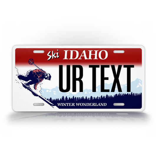 Custom Idaho Ski Winter Wonderland Personalized License Plate