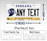 Custom Bicentennial Indiana State License Plate