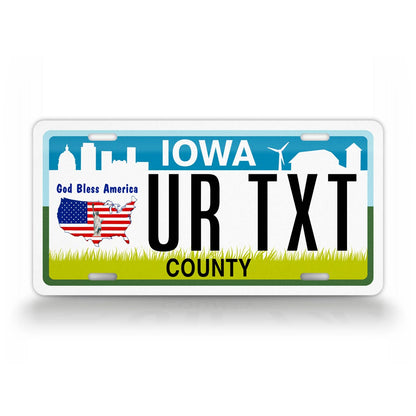 Personalized Iowa State God Bless America Custom License Plate