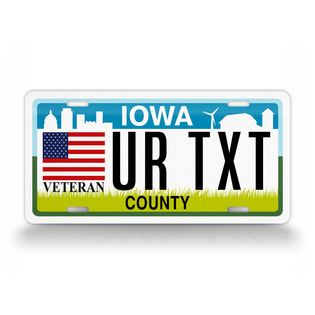 Personalized Iowa State Veteran Custom License Plate