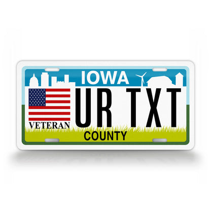Personalized Iowa State Veteran Custom License Plate