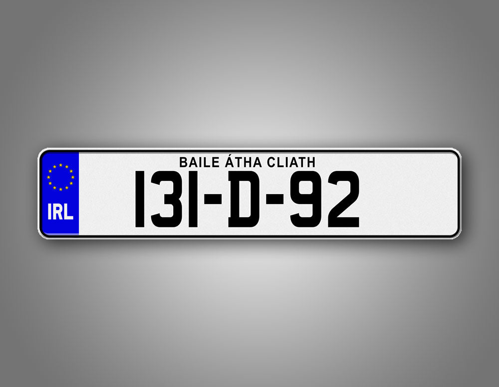 Personalized Irish European Style License Plate