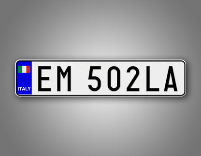 Personalized Italian European Style License Plate