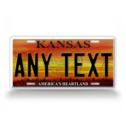 Custom Kansas America's Heartland License Plate