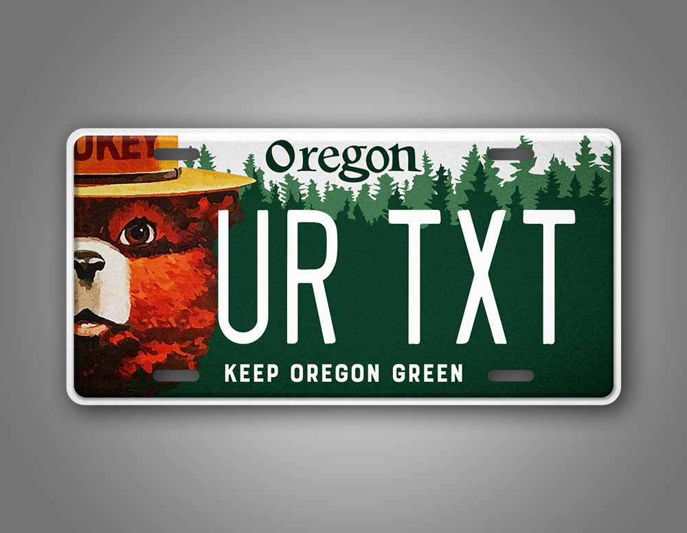 Custom Oregon Keep Oregon Clean Smokey The Bear Personalized License Plate