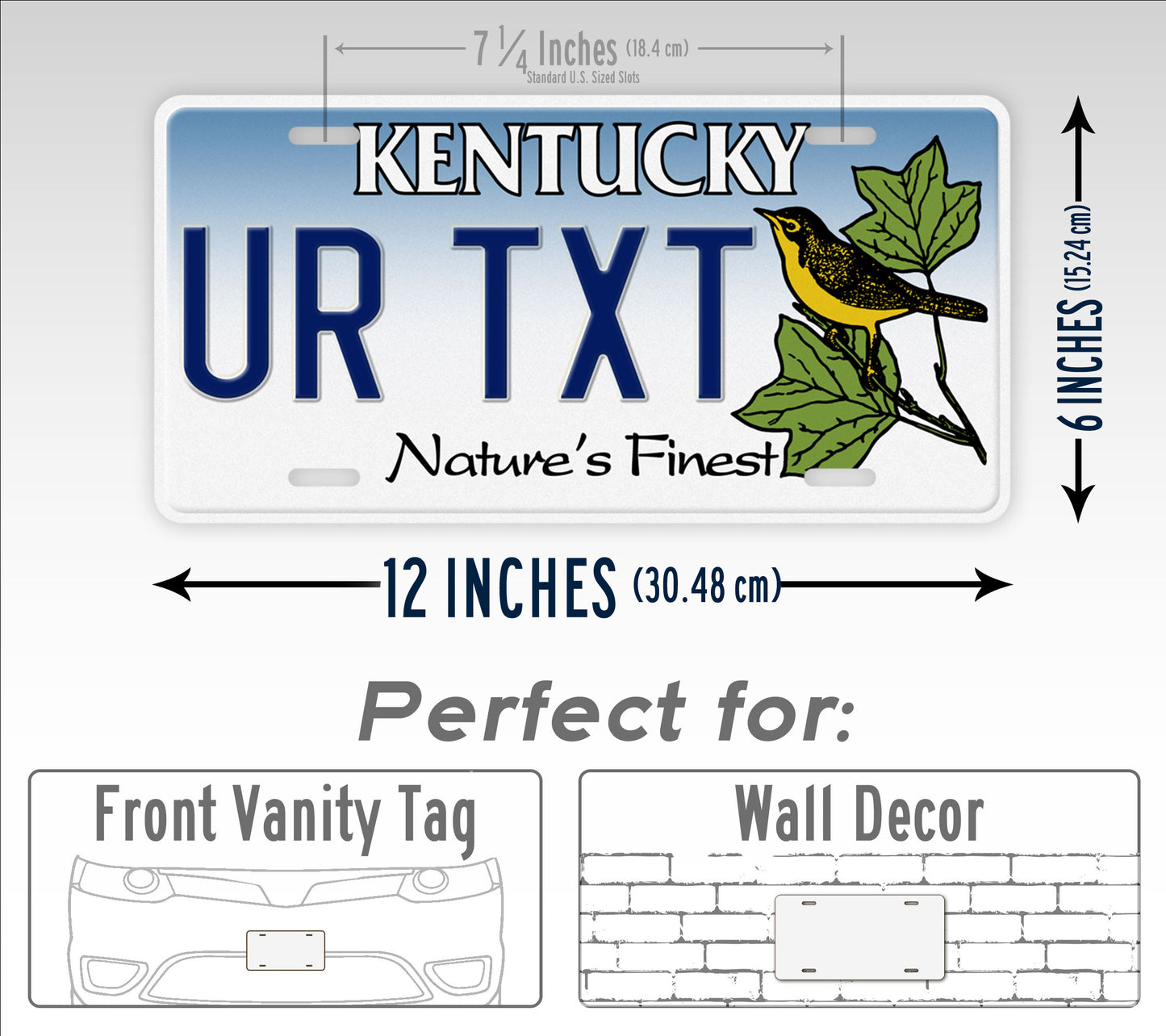 Personalized Kentucky "Natures Finest" Wren Bird License Plate