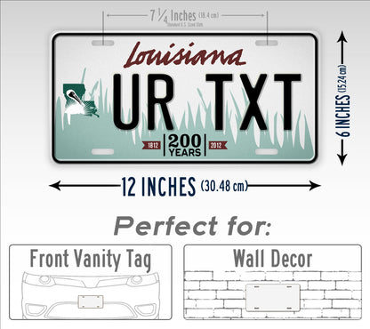 Custom Louisiana 2011 2012  bicentennial Personalized License Plate