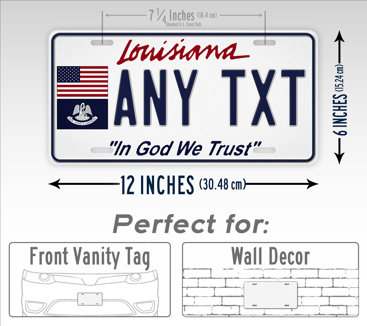 Custom Louisiana In God We Trust personalized License Plate