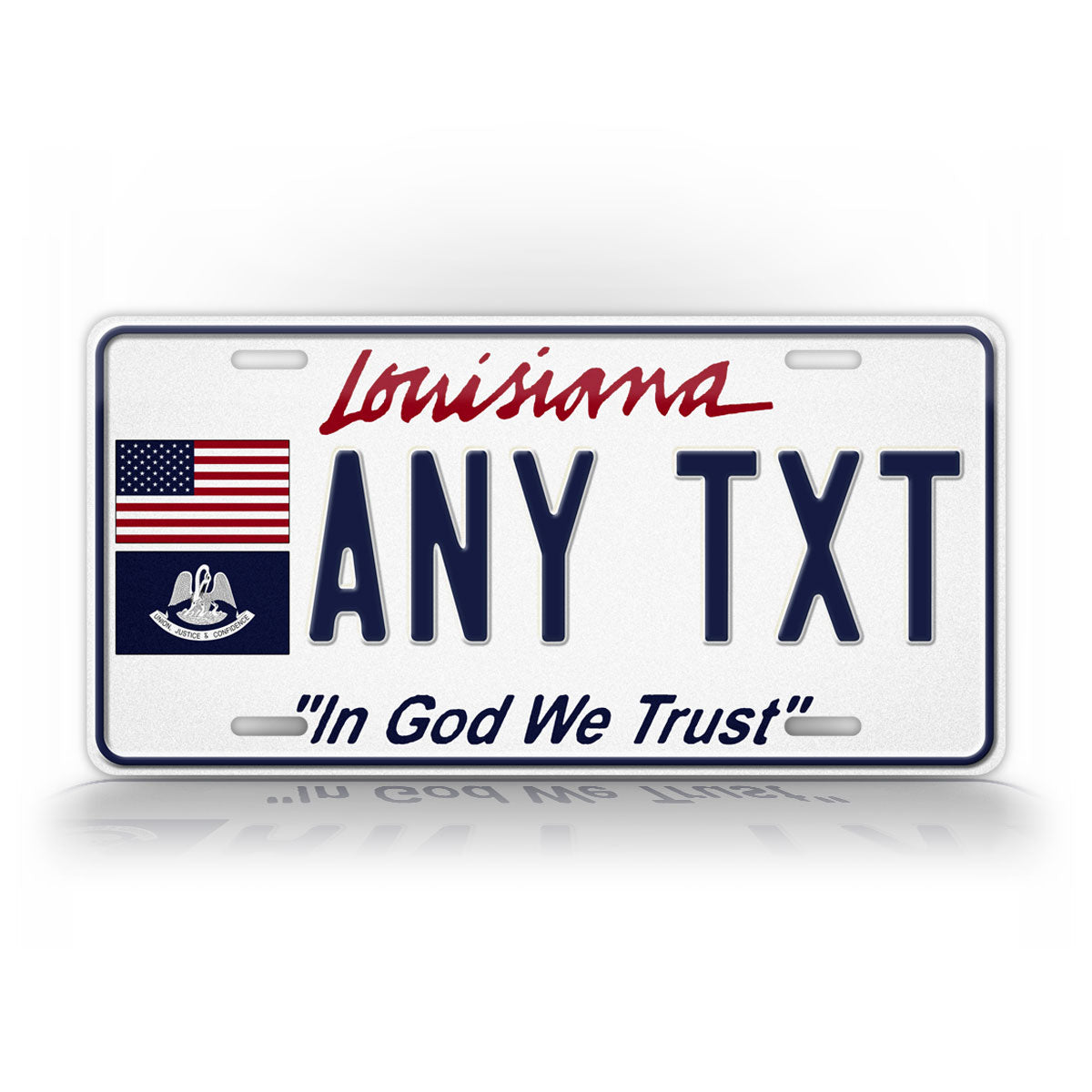 Custom Louisiana In God We Trust personalized License Plate