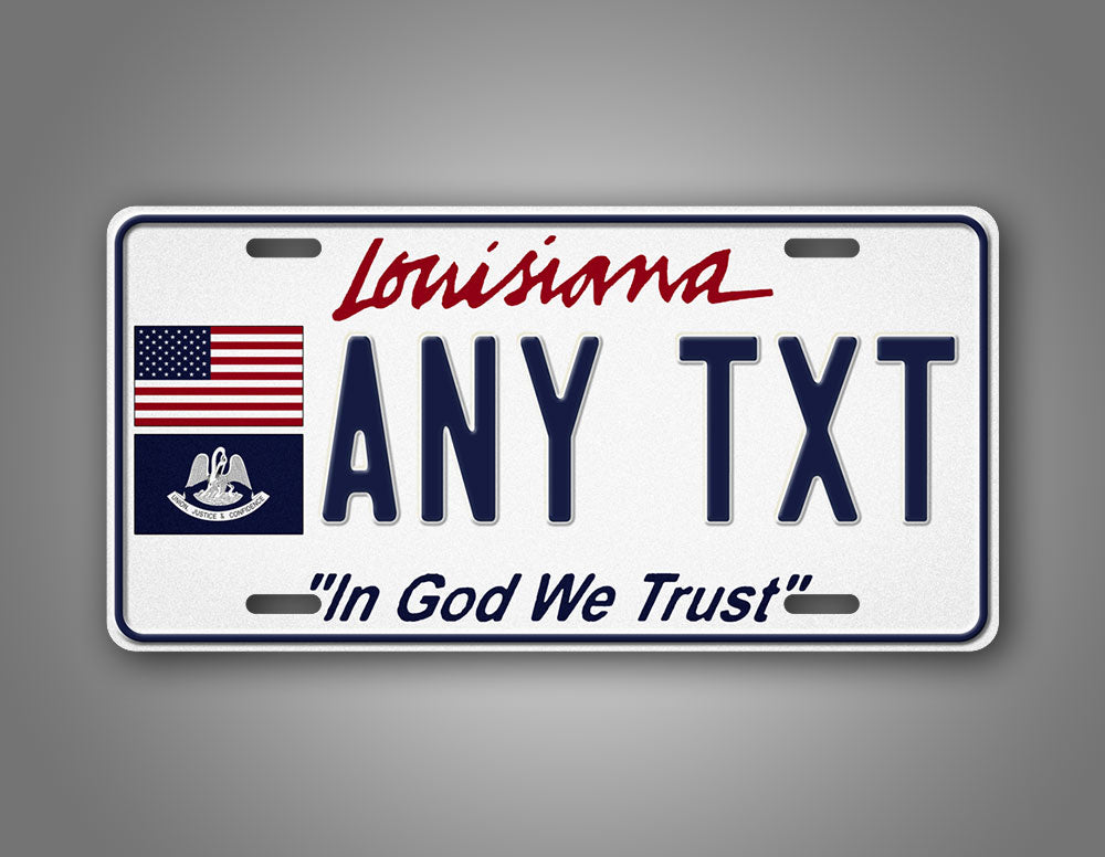 Custom Louisiana In God We Trust personalized License Plate