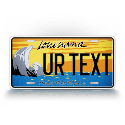 Custom Louisiana Save The Dolphins Novelty Personalized License Plate