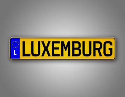 Personalized Luxembourg European Style License Plate