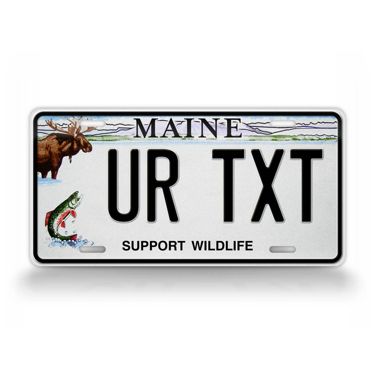 Custom Maine "Support Wildlife" License Plate