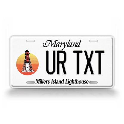 Custom Maryland Millers Island Lighthouse License Plate
