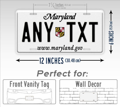 Personalized 1986-2010 Maryland State Custom License Plate