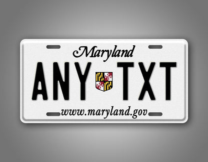 Personalized 1986-2010 Maryland State Custom License Plate