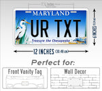 Custom Maryland Treasure The Chesapeake Personlized License Plate