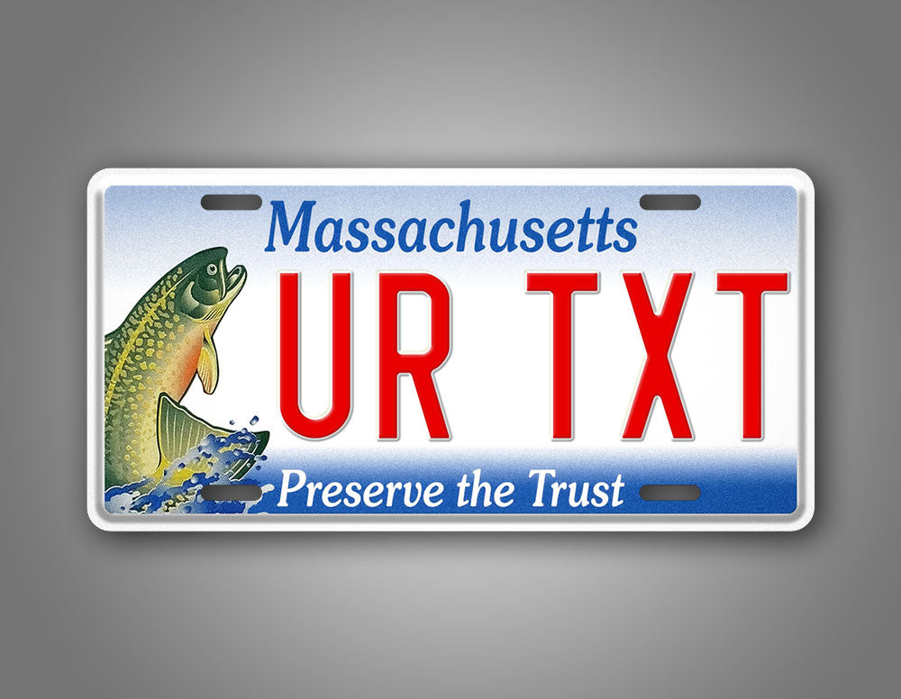 Custom Massachusetts Brook Trout personalized License Plate