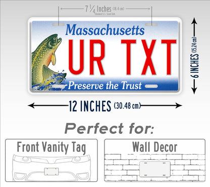 Custom Massachusetts Brook Trout personalized License Plate