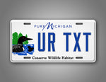 Custom Michigan Conserve Wildlife Habitat Personalized License Plate