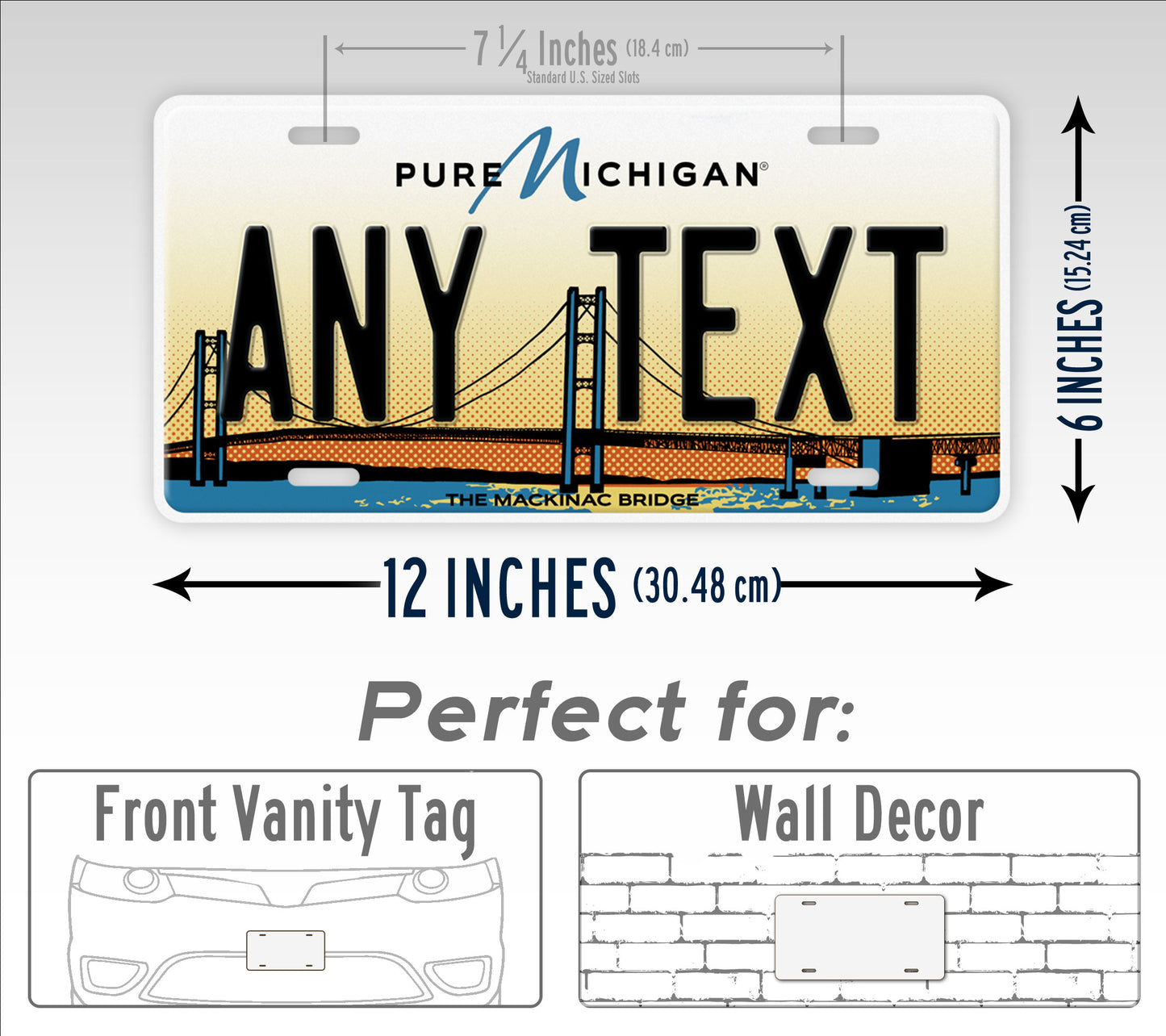 Custom Michigan Mackinac Bridge License Plate