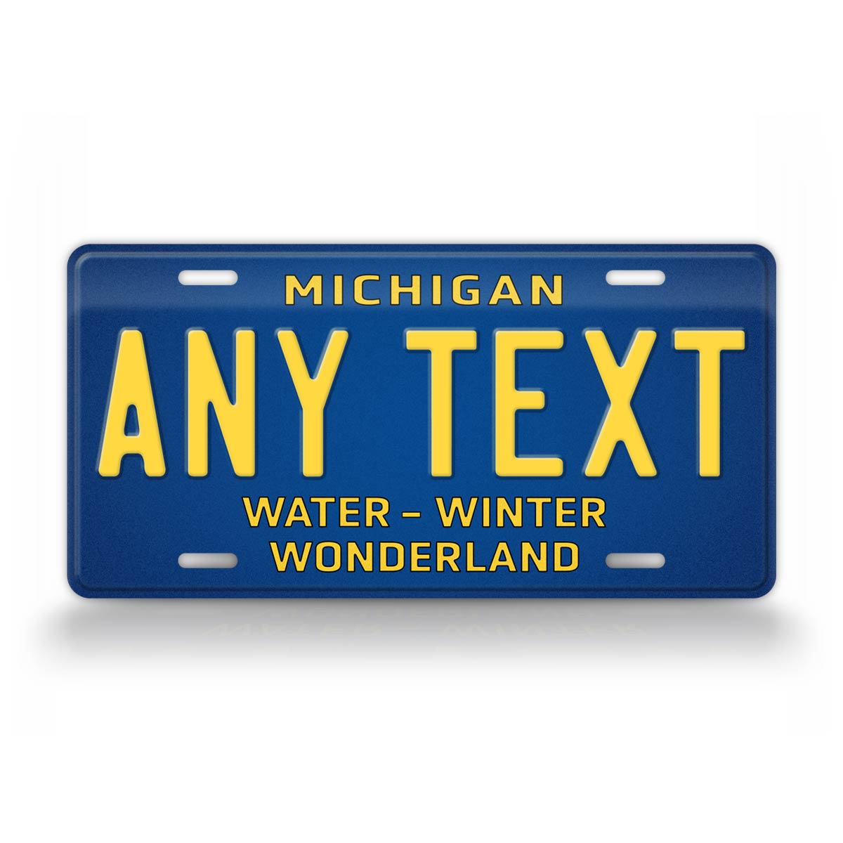 Custom Michigan Water Winter Wonderland Personalized License Plate