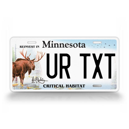 Personalized Minnesota State Critical Habitat - Moose Custom License Plate