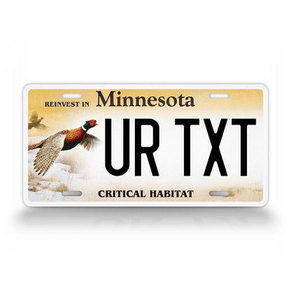 Personalized Minnesota State Critical Habitat - Pheasant Custom License Plate