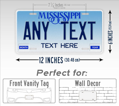 Personalized 1992-1997 Mississippi State Custom License Plate