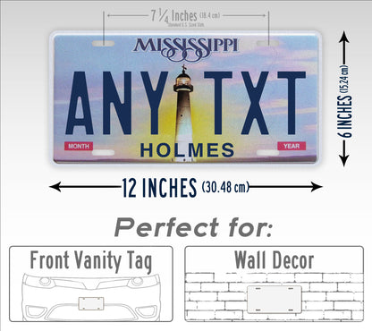 Personalized 2007-2012 Mississippi State License Plate